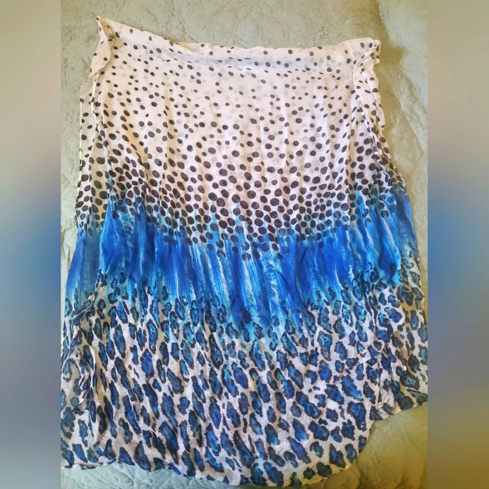 Animal print blue scarf